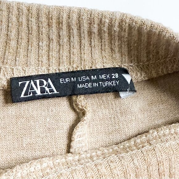 ZARA Cropped Sweatshirt in Camel Beige Soft & Cozy – Size M - Picture 4 of 7